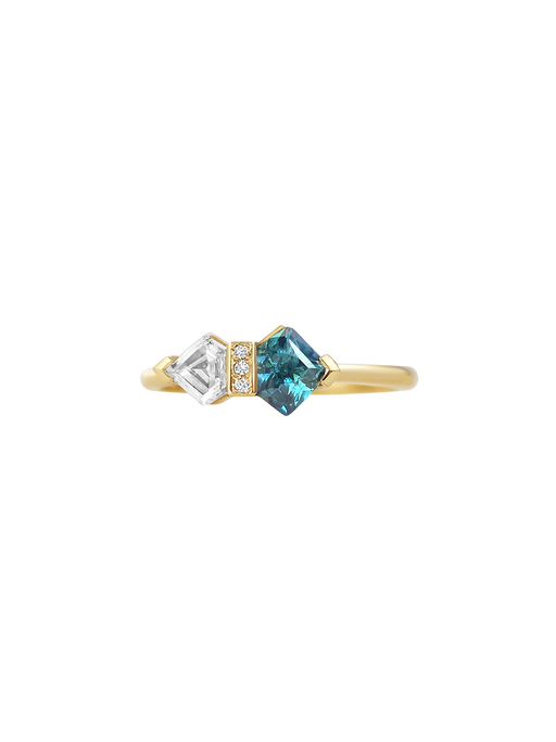 Aurora diamond and sapphire ring photo
