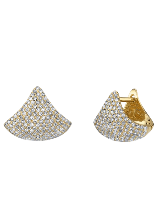 Small Apse Earrings with White Pavé Diamonds photo