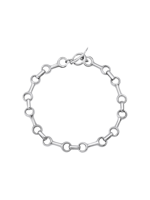 25 mm double beam chain bracelet with tusk clasp sterling silver photo