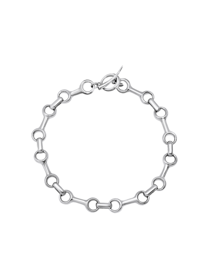 25 mm double beam chain bracelet with tusk clasp sterling silver