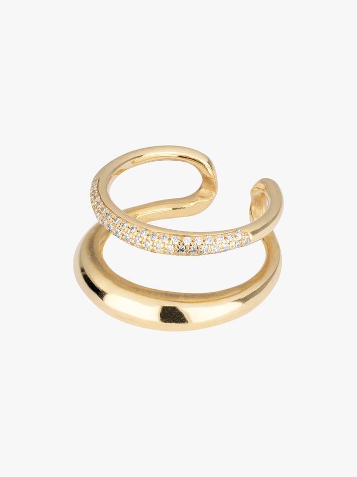 Twin tusk pavé diamond ring by Gabriela Artigas | Finematter