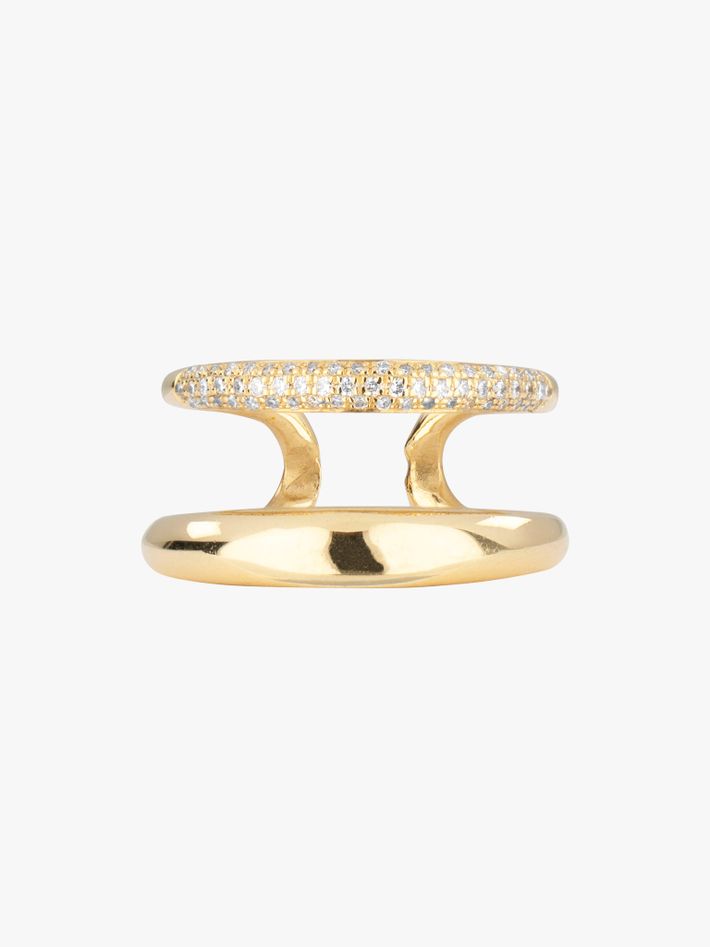 Twin tusk pavé diamond ring by Gabriela Artigas | Finematter