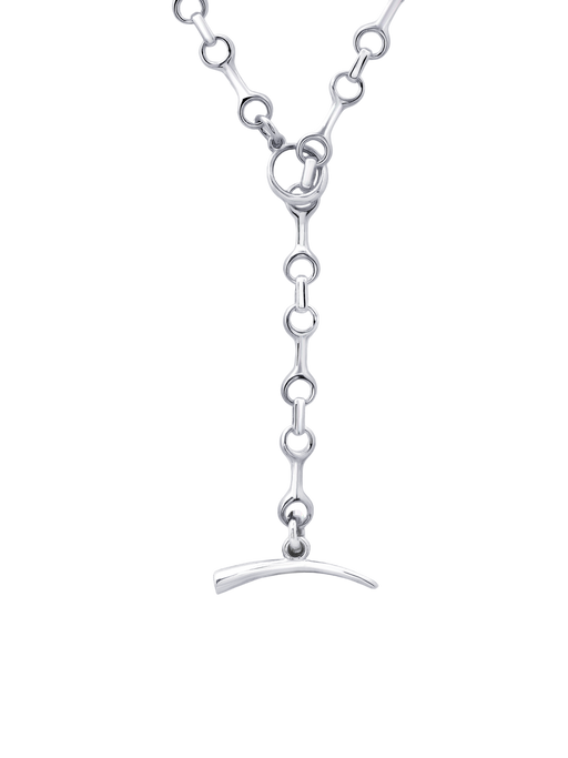 15 mm double beam chain necklace with tusk clasp sterling silver photo