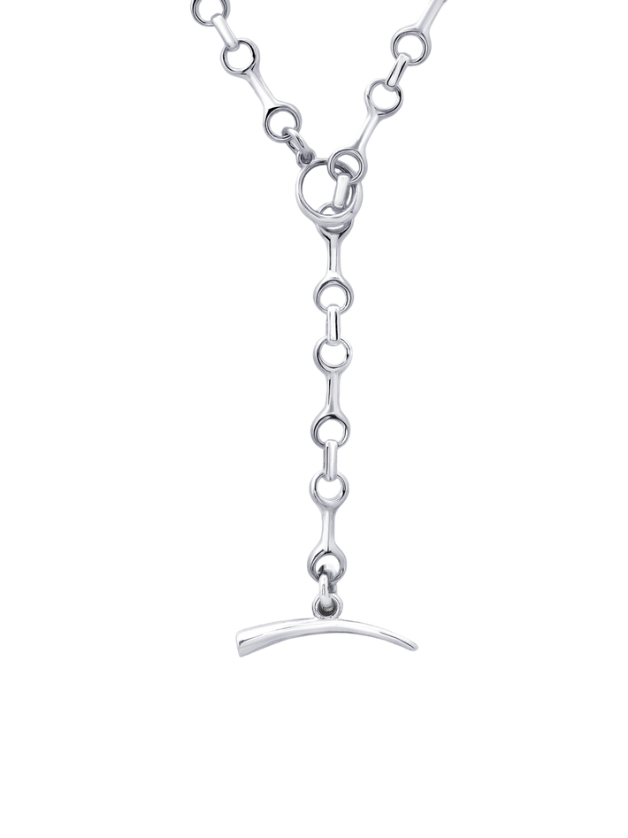 15 mm double beam chain necklace with tusk clasp sterling silver