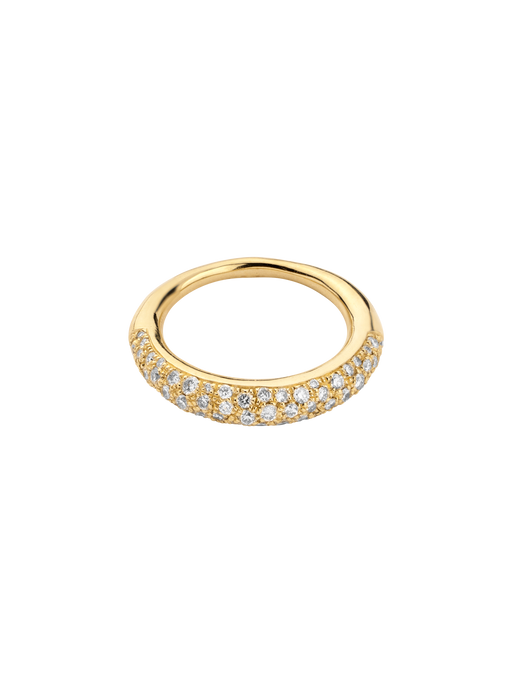Rising tusk ring with various size diamonds photo