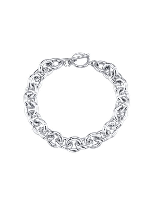 Chain bracelet with tusk clasp sterling silver photo