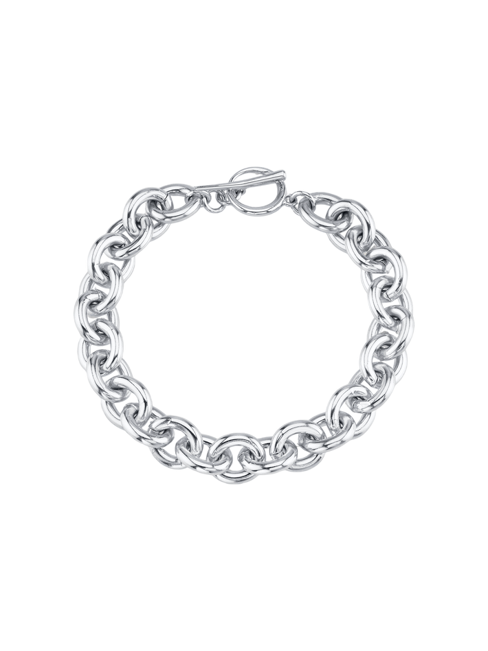 Chain bracelet with tusk clasp sterling silver