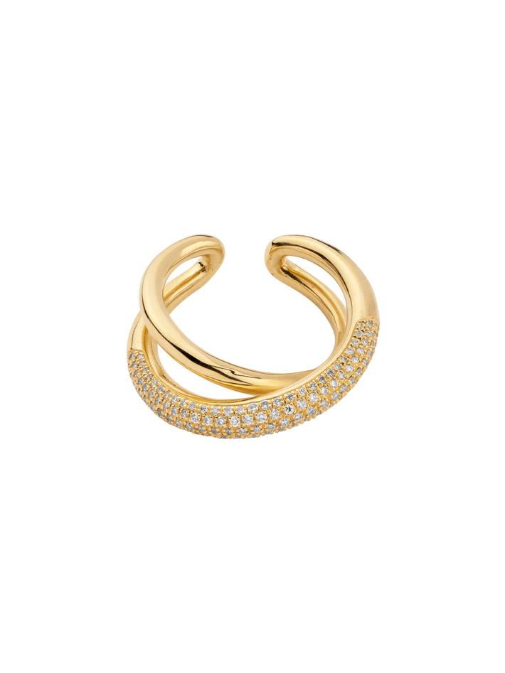 Twisted ring with white pavé diamonds