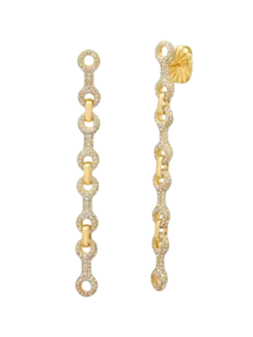 15 mm Pavé Double Beam Chain Earrings photo