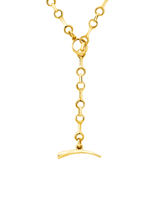 15 mm double beam chain necklace with tusk clasp gold vermeil photo