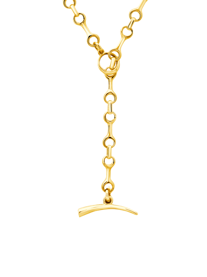 15 mm double beam chain necklace with tusk clasp gold vermeil