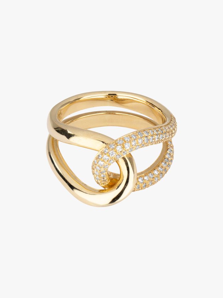 Pavé diamond link ring
