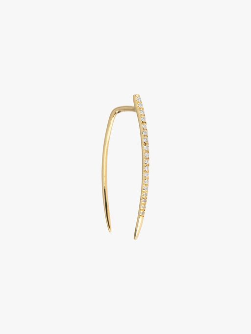 Large infinite pavé diamond tusk earring photo