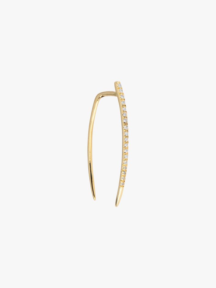 Large infinite pavé diamond tusk earring