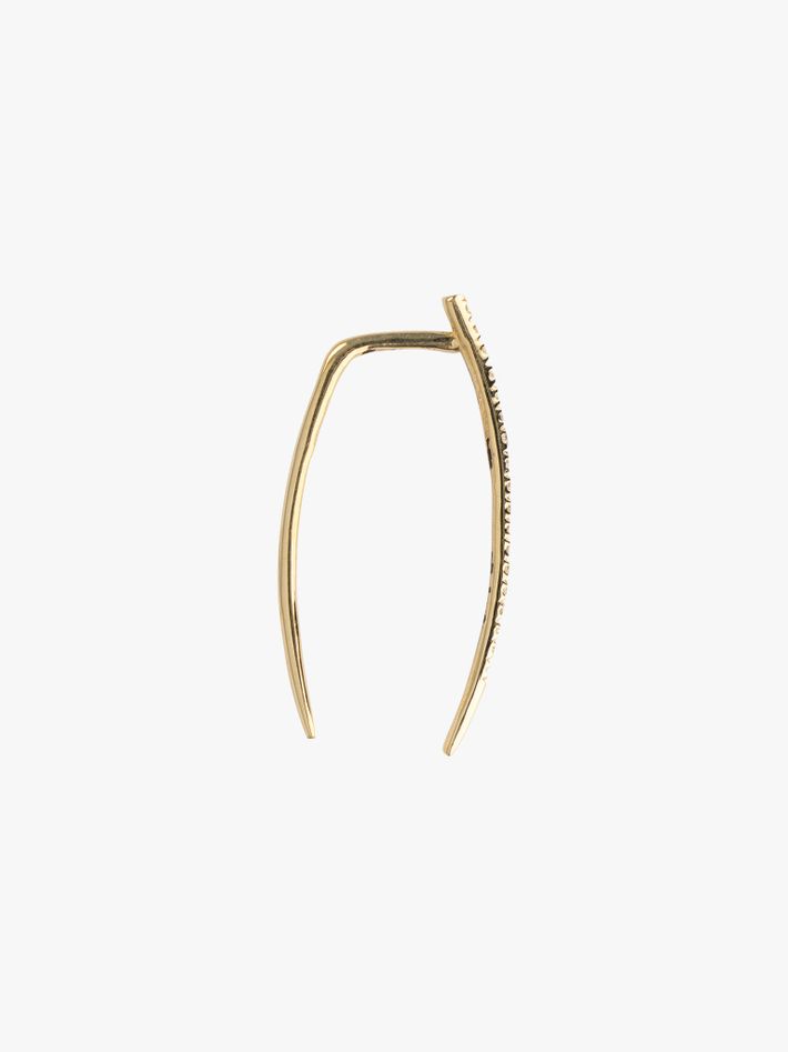 Large infinite pavé diamond tusk earring