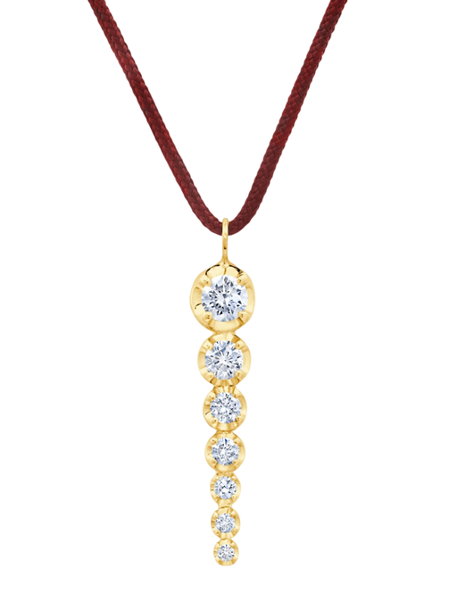 7 Ascending Diamond Tennis Pendant on Cord photo