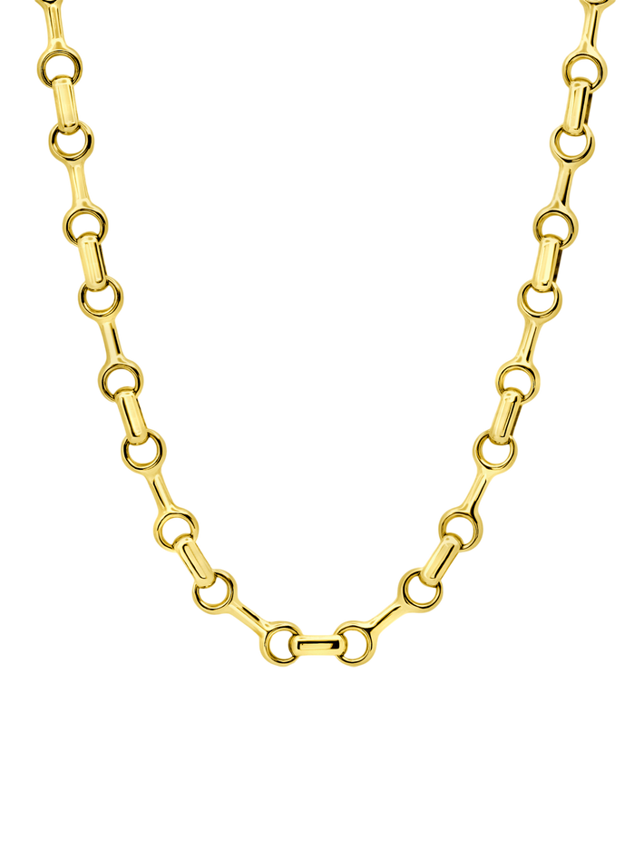 25 mm double beam chain necklace with tusk clasp gold vermeil