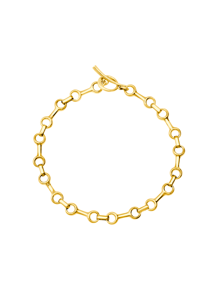 Fine double beam chain bracelet with tusk clasp