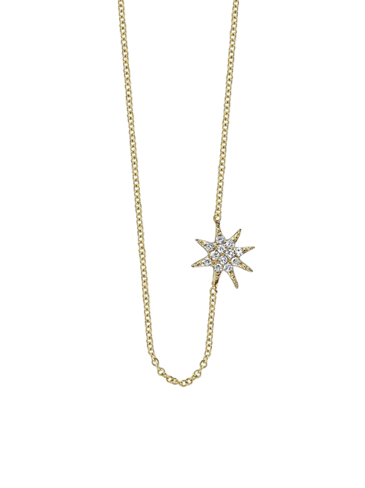 Single star necklace with white pavé diamonds photo