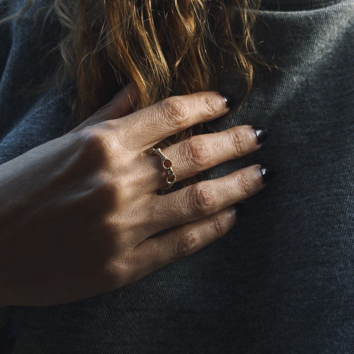 15 mm beam link ring with white pavé diamonds