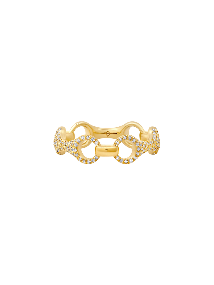 15 mm beam link ring with white pavé diamonds