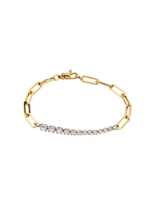 Ascending diamonds on chain tennis bracelet photo