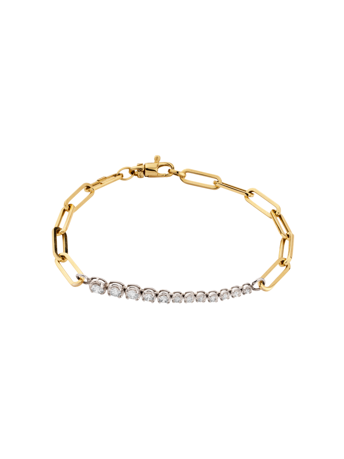 Ascending diamonds on chain tennis bracelet