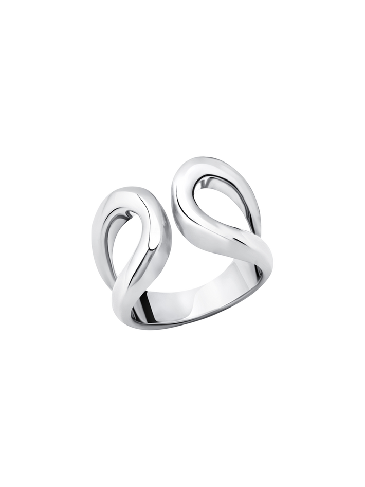 Double beam ring sterling silver