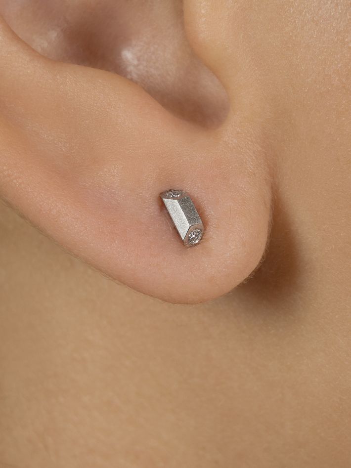 Hex bar mini stud earrings