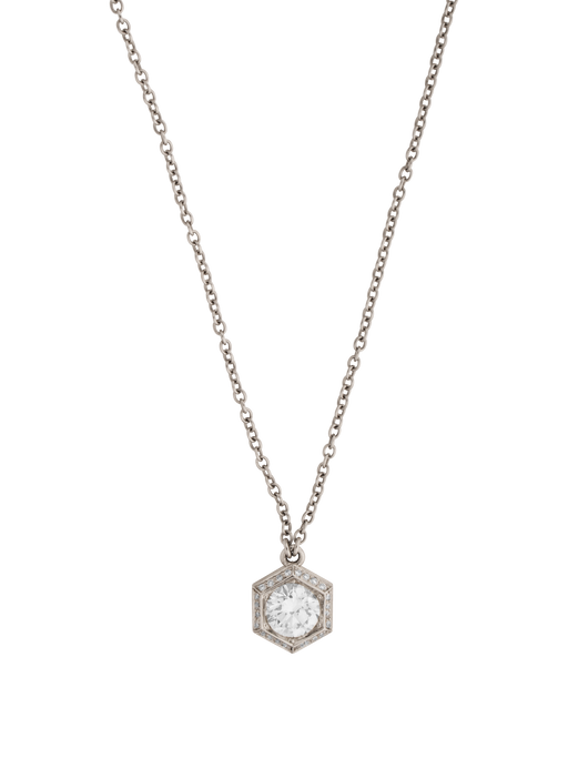 Hex bevel diamond pendant necklace photo