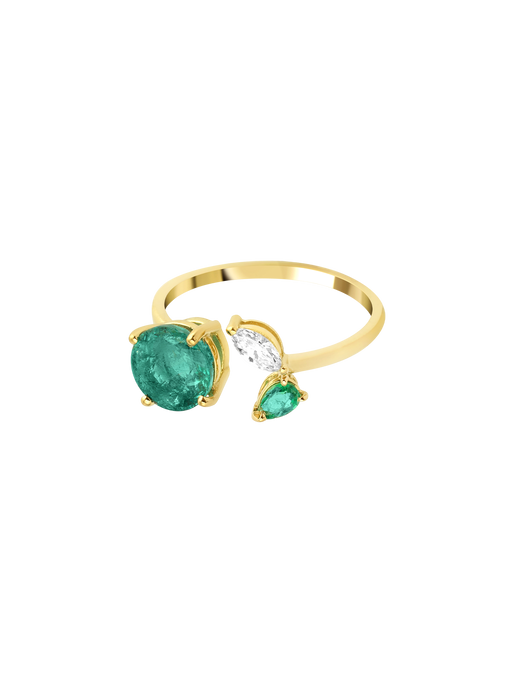 Artisia emerald open ring photo