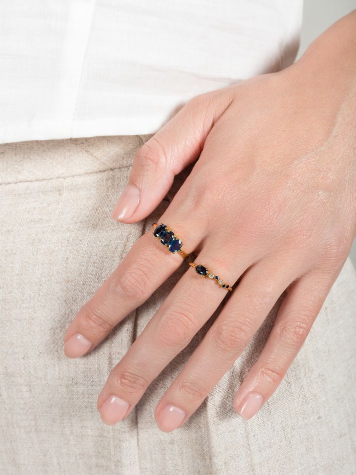 Seraphina wing ring with sapphires