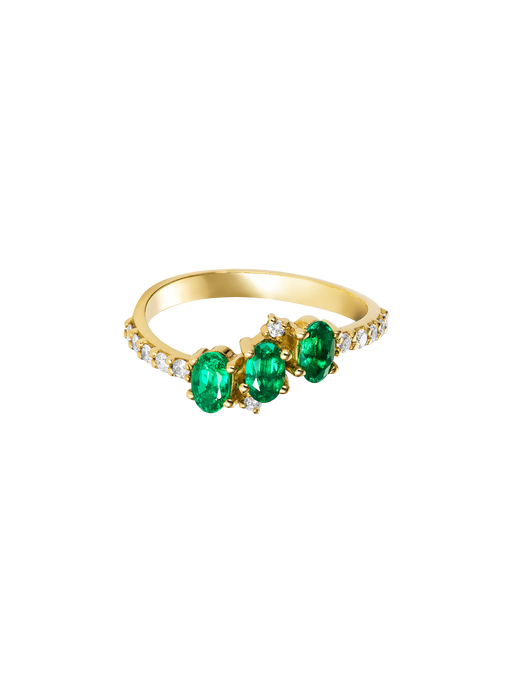 Seraphina trio emerald ring photo