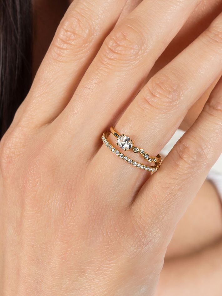Seraphina wing ring with diamonds