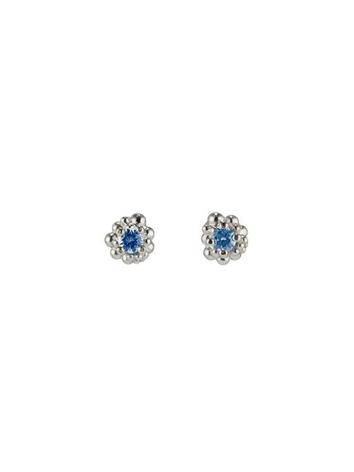 Cornflower blue sapphire cluster earrings photo