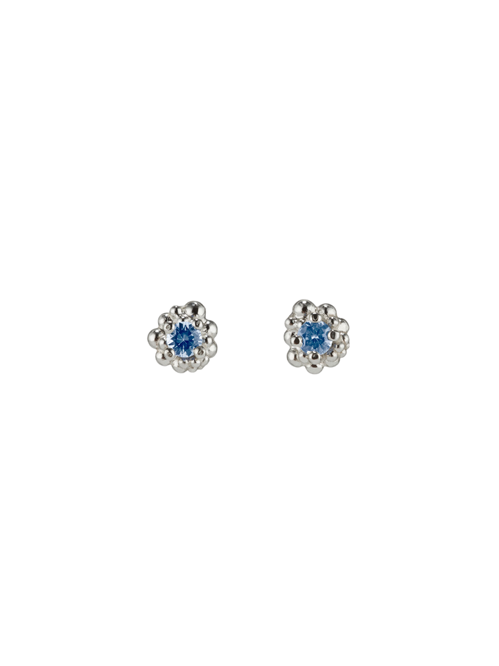 Cornflower blue sapphire cluster earrings
