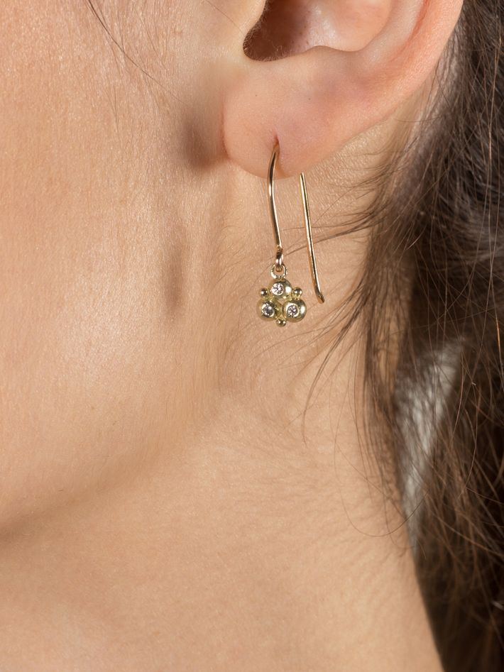 Cluster granule drop earrings