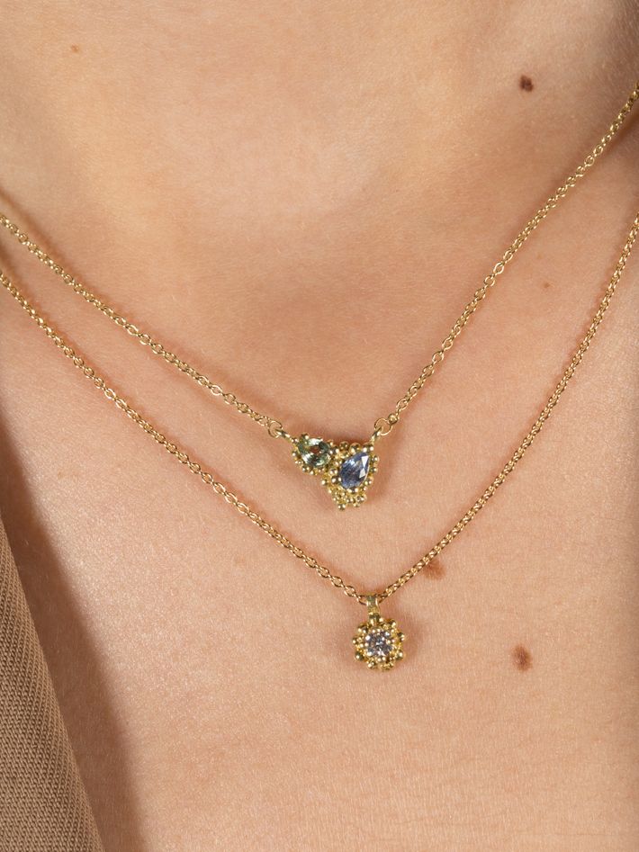 Cluster diamond pendant necklace
