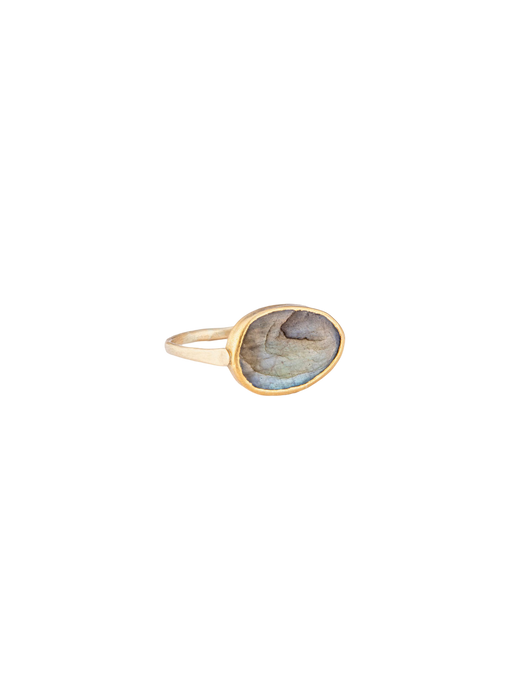 Large labradorite protection ring photo