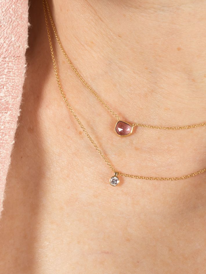 Pink sapphire parisa necklace