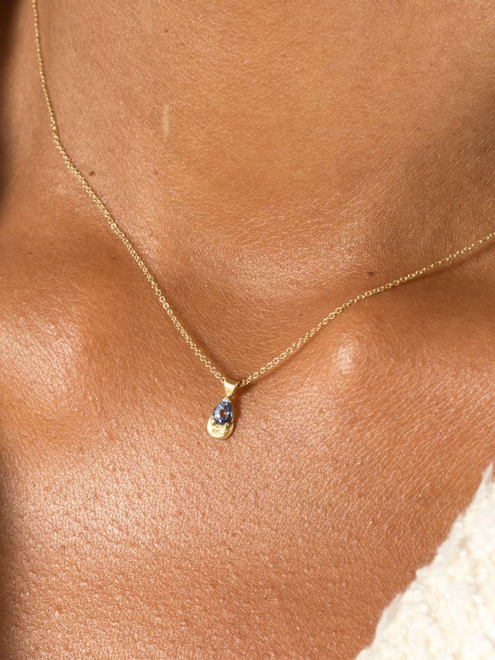 Blue sapphire roxana pendant necklace