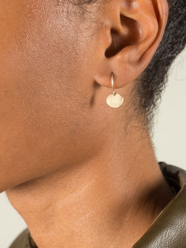 Pure disc hook earrings