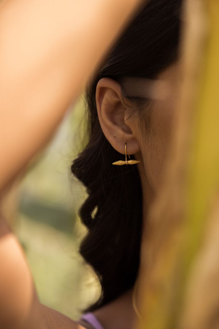 Seed vessel drop earrings