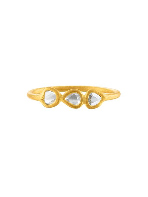 Bazaar stacking ring with three polki diamonds photo