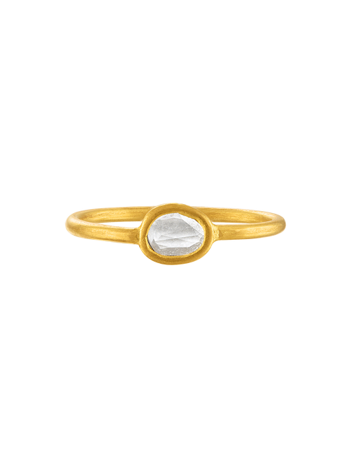 Bazaar stacking ring with a single polki diamond photo