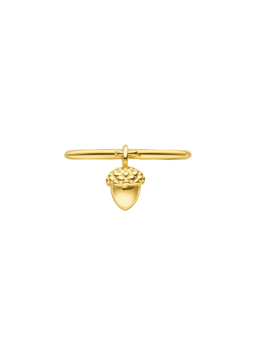 Acorn charm ring 18k photo