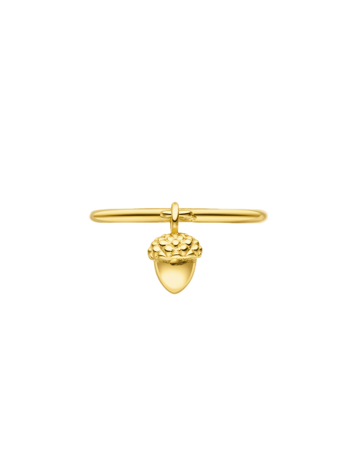 Acorn charm ring 18k