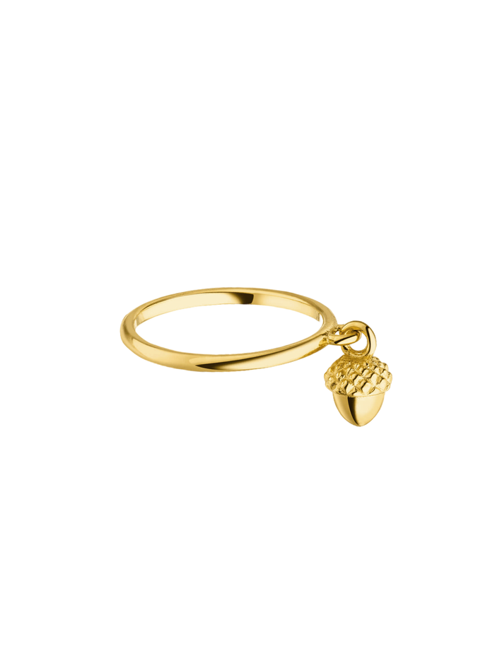 Acorn charm ring 18k