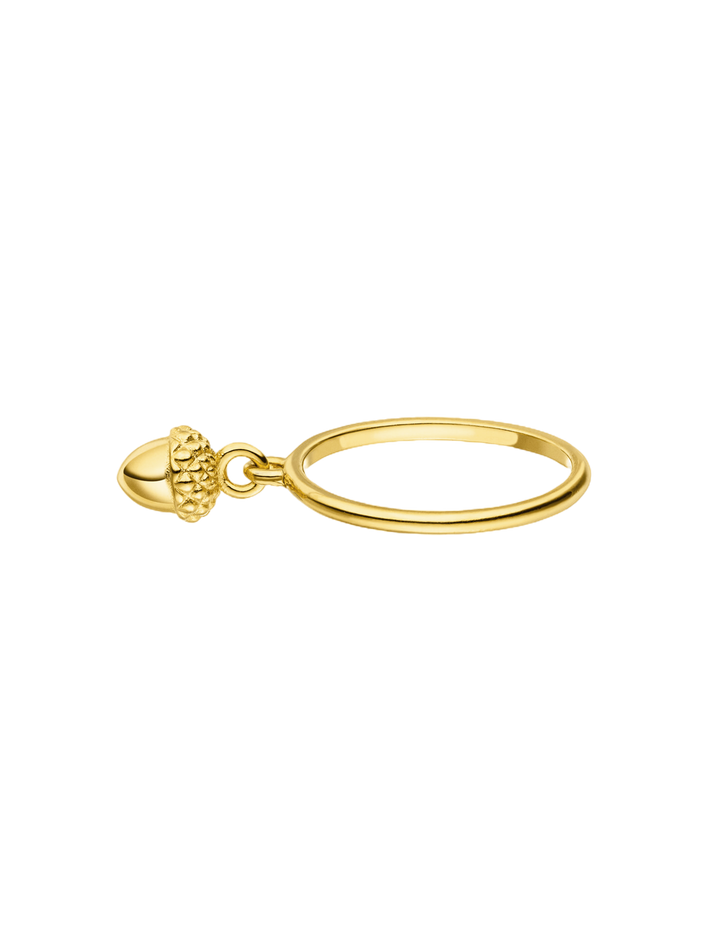 Acorn charm ring 18k