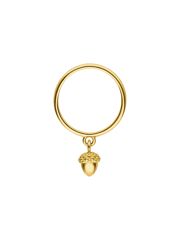 Acorn charm ring 18k